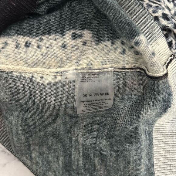 in bed with you Geometric Printed Merino Wool Sweater L - Picture 5 of 5